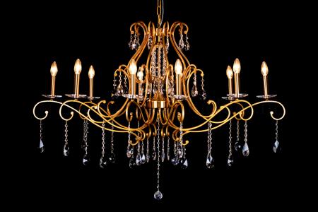 Crystal Chandelier Clarance 10 light (bronze) - 125cm - Modern chandeliers