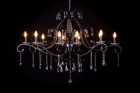 Crystal Chandelier Clarance 10 lights (matt black) - Modern chandeliers