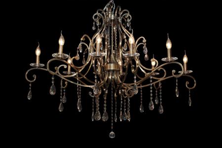 Crystal Chandelier Clarence 10 light (antique bronze) - 125cm - Modern chandeliers