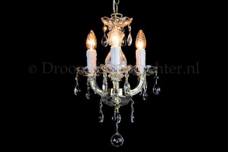 Chandelier Maria Theresa in gold 3 lights - Ø30cm - Marie Therese chandeliers