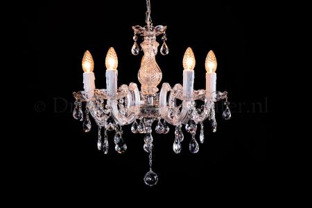 Crystal Chandelier Maria Theresa in chrome 5 lights - Ø45cm - Crystal chandeliers