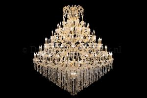 Crystal Chandelier Maria Theresa in gold 132 lights - Ø250cm/98.4nch