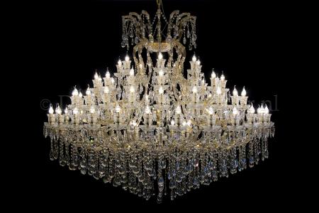 Crystal Chandelier Maria Theresa in gold 77 lights Wide Model - Ø200cm - Crystal chandeliers