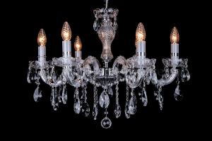 Deluxe Kristall Kronleuchter Maria Theresa 6 flammig (Ø60cm/chrom)