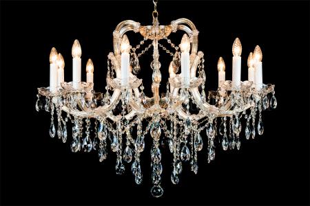 Crystal Chandelier Elizabeth 12 light Ø95cm/37.4 Inch (gold) - Crystal chandeliers