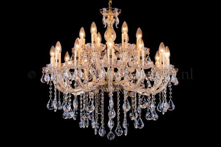 Deluxe Crystal Chandelier Maria Theresa in gold 12+6 lights - Ø75cm - Crystal chandeliers