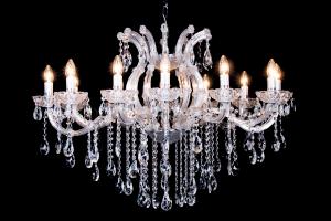 Deluxe Crystal Chandelier Maria Theresa in chrome Oval 12 lights - 100cm x 80cm (39.4 x 31.5 Inch)