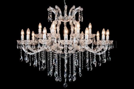 Deluxe Crystal Chandelier Maria Theresa in chrome Oval 18 lights - 100cm x 80cm (39.4 x 31.5 Inch) - Crystal chandeliers