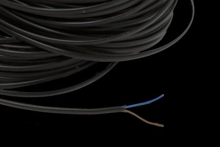 Kabel Schwartz 2-adrig Eben Doppelt isoliert - 2 x 0,75mm² - Strom