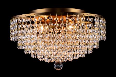 Ceiling lamp Livia 4 lights bronze crystal - Ø40cm - Ceiling lights