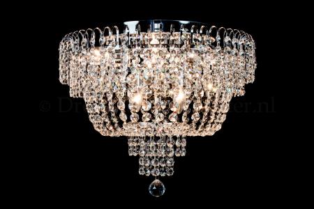 Ceiling lamp Salle 6 light chrome crystal - 50cm/19.7 Inch - Ceiling lights