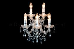 Crystal Wall lamp Maria Theresa 5 lights (crystal/chrome) - C-arm Crystal Wall lamp Maria Theresa 5 lights (crystal/chrome) - C-arm