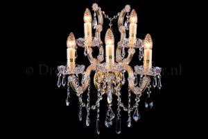 Kristall Wandleuchte Maria Theresa 5-flammig (Kristall/Gold) - S-Bogen