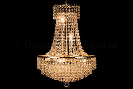 Empire chandelier crystal 6 lights gold 15.7 inch (40cm)  - Livia - Crystal chandeliers