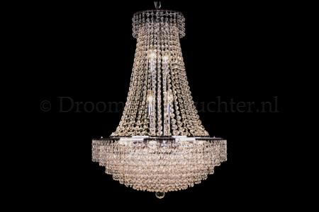 Empire chandelier crystal 15 lights chrome 23.6 inch (60cm)  - Livia - Crystal chandeliers