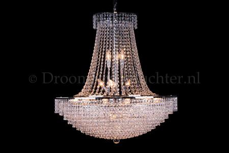 Empire chandelier crystal 24 lights chrome 31.5 inch (80cm)  - Livia - Crystal chandeliers