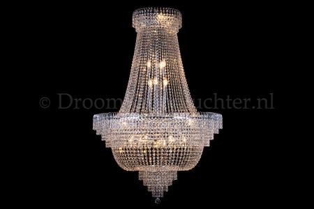 Empire chandelier 24 lights crystal 39.4 inch (100cm) chrome- Salle - Salle