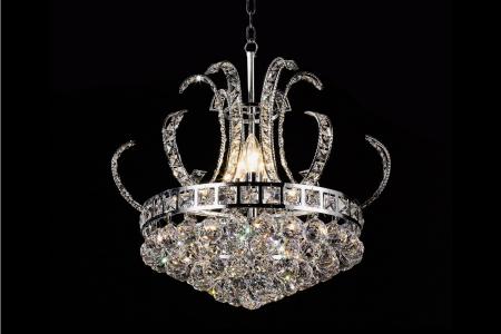 Chandelier Sara 6 lights chrome crystal - Crystal chandeliers