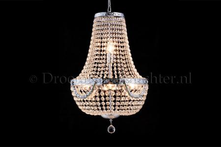 Empire chandelier Firmeno 6 light 40cm crystal/chrome - Crystal chandeliers