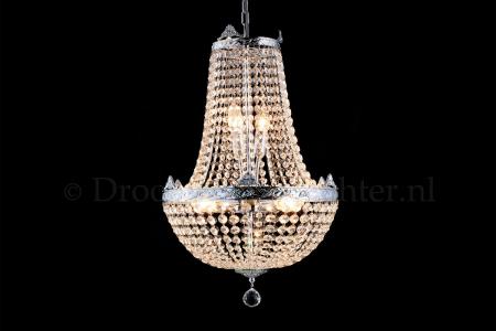 Empire chandelier Juliana 6 light 40cm crystal/chrome - Crystal chandeliers