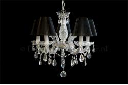 Chandelier Maria Theresa 5 light with double fabric black Organza shades Chandelier Maria Theresa 5 light with double fabric black Organza shades